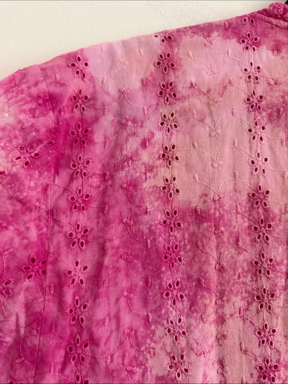 A Rare Bird Boho Pink Ruffled Button-Front Women's Top Sz - Picture 6 of 7